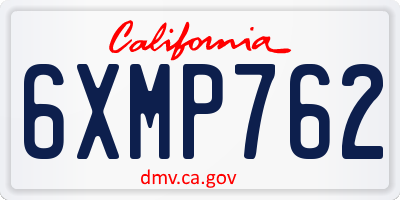 CA license plate 6XMP762