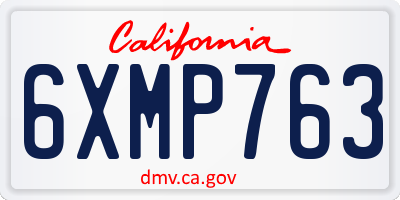 CA license plate 6XMP763
