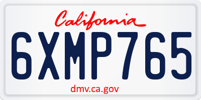 CA license plate 6XMP765