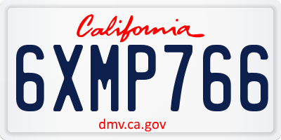 CA license plate 6XMP766