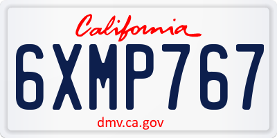 CA license plate 6XMP767