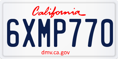 CA license plate 6XMP770