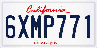 CA license plate 6XMP771