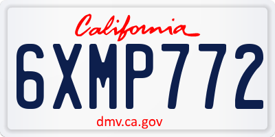 CA license plate 6XMP772