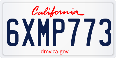 CA license plate 6XMP773