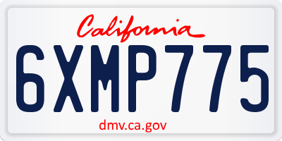 CA license plate 6XMP775
