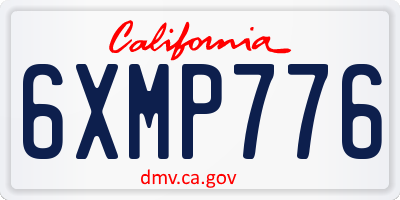 CA license plate 6XMP776