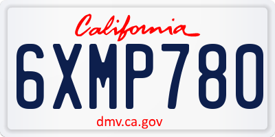 CA license plate 6XMP780