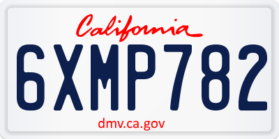 CA license plate 6XMP782