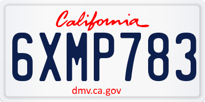 CA license plate 6XMP783