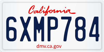 CA license plate 6XMP784
