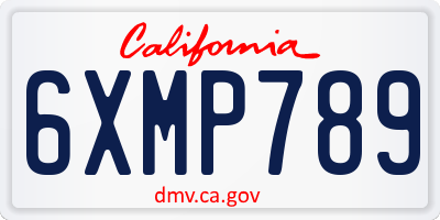 CA license plate 6XMP789
