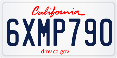 CA license plate 6XMP790