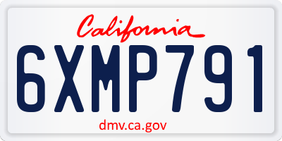 CA license plate 6XMP791