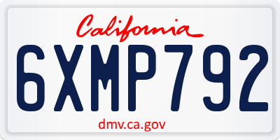 CA license plate 6XMP792