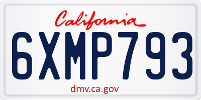CA license plate 6XMP793