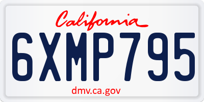 CA license plate 6XMP795