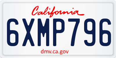 CA license plate 6XMP796
