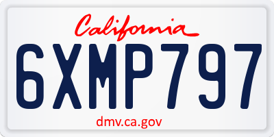 CA license plate 6XMP797