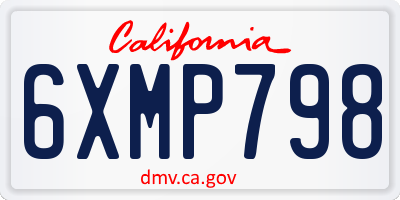 CA license plate 6XMP798