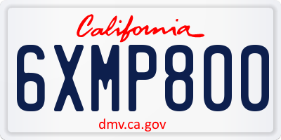 CA license plate 6XMP800