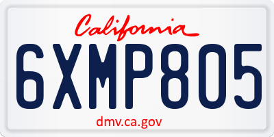 CA license plate 6XMP805
