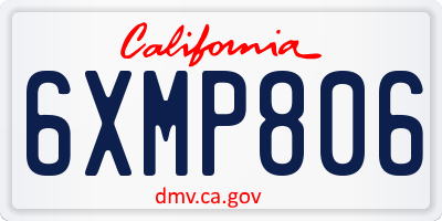 CA license plate 6XMP806