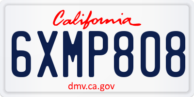 CA license plate 6XMP808