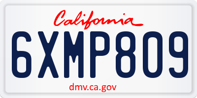 CA license plate 6XMP809