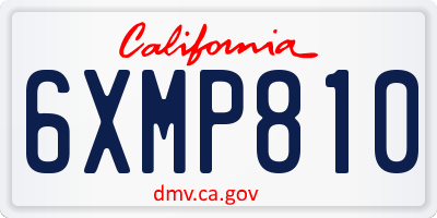 CA license plate 6XMP810