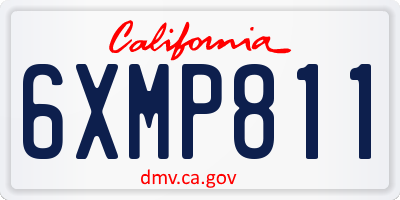 CA license plate 6XMP811