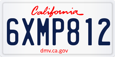 CA license plate 6XMP812