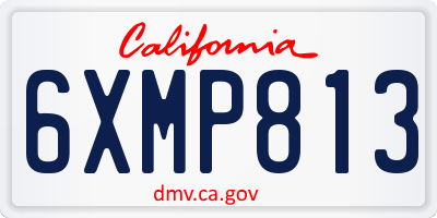 CA license plate 6XMP813