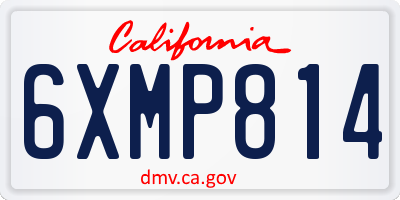 CA license plate 6XMP814