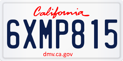 CA license plate 6XMP815