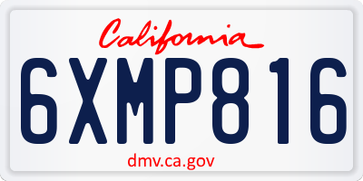 CA license plate 6XMP816