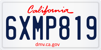 CA license plate 6XMP819