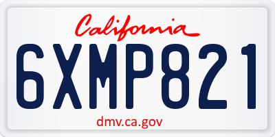CA license plate 6XMP821