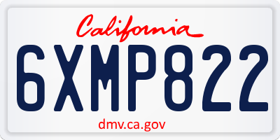 CA license plate 6XMP822