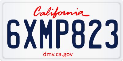 CA license plate 6XMP823