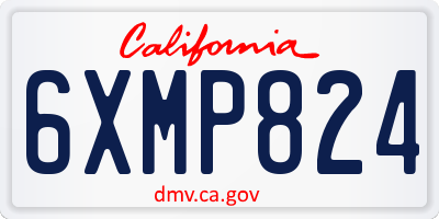 CA license plate 6XMP824