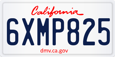 CA license plate 6XMP825