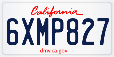 CA license plate 6XMP827