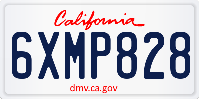 CA license plate 6XMP828