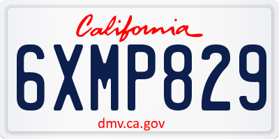 CA license plate 6XMP829
