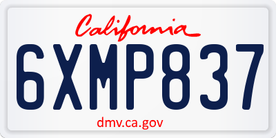 CA license plate 6XMP837