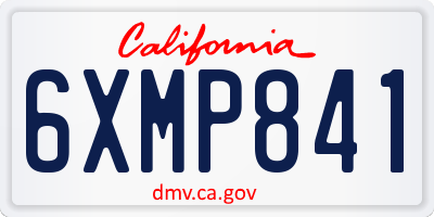 CA license plate 6XMP841