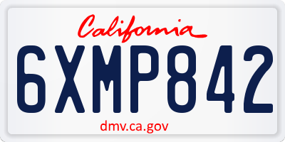 CA license plate 6XMP842