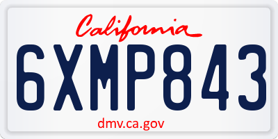 CA license plate 6XMP843