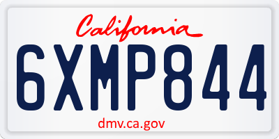 CA license plate 6XMP844